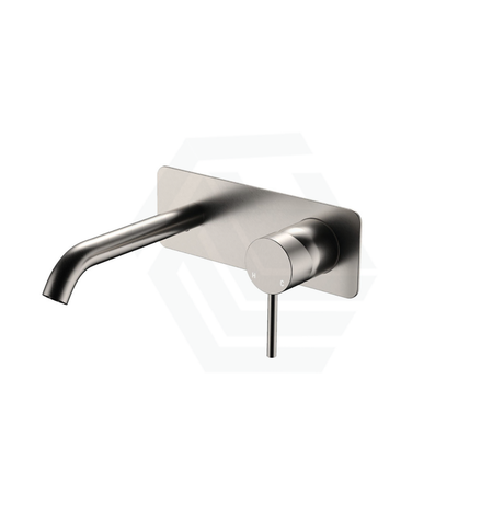 N#1(Nickel) Fienza Kaya Brushed Nickel Basin/Bath Wall Mixer Dress Kit Only Rectangular Plate 160Mm