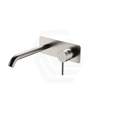 N#1(Nickel) Fienza Kaya Brushed Nickel Basin/Bath Wall Mixer Dress Kit Only Rectangular Plate 200Mm