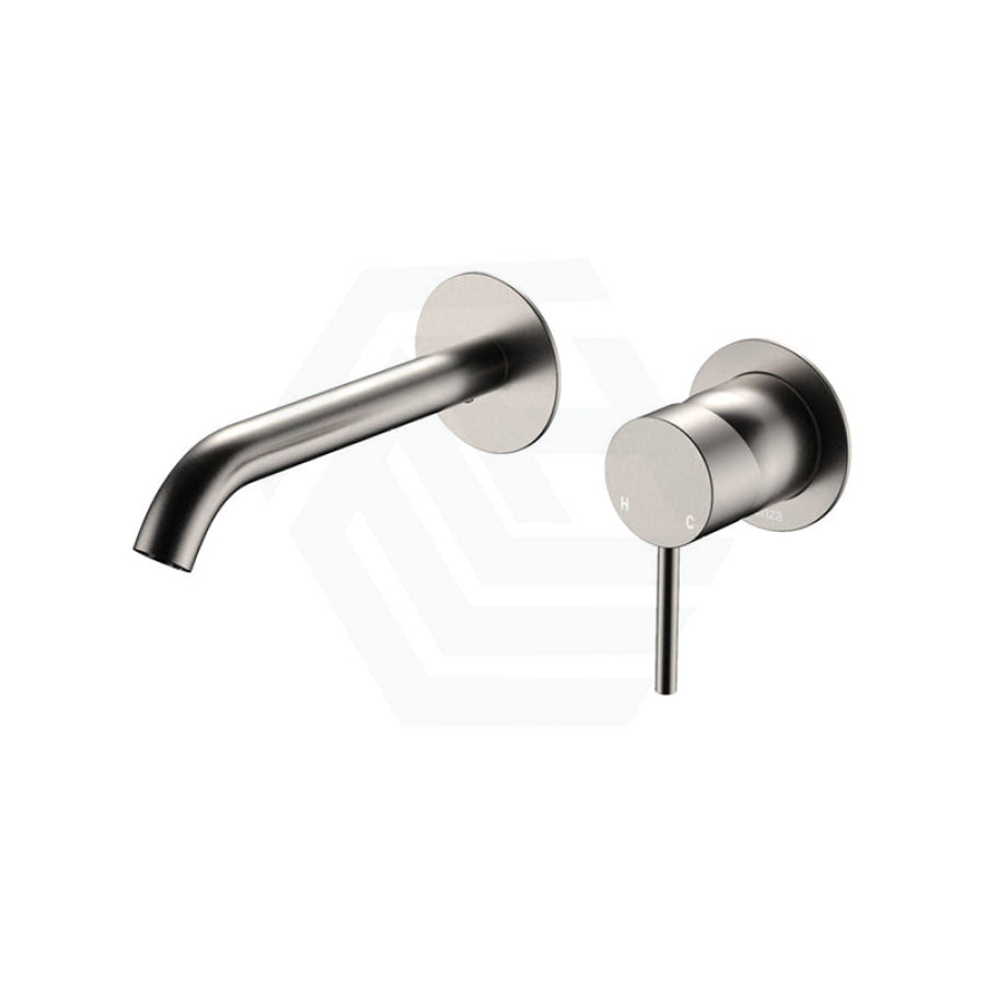 N#1(Nickel) Fienza Kaya Brushed Nickel Basin/Bath Wall Mixer Dress Kit Only Round Plates 160Mm