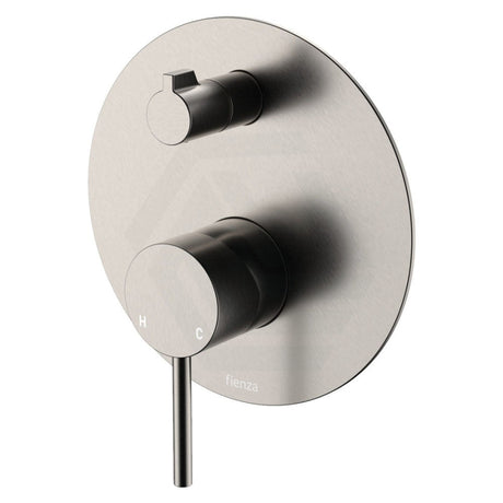 N#1(Nickel) Fienza Kaya Brushed Nickel Wall Diverter Mixer Dress Kit Large Round Plate Mixers With