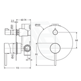 N#1(Nickel) Fienza Kaya Wall Diverter Mixer Large Round Plate Multi-Colour Brushed Nickel Mixers