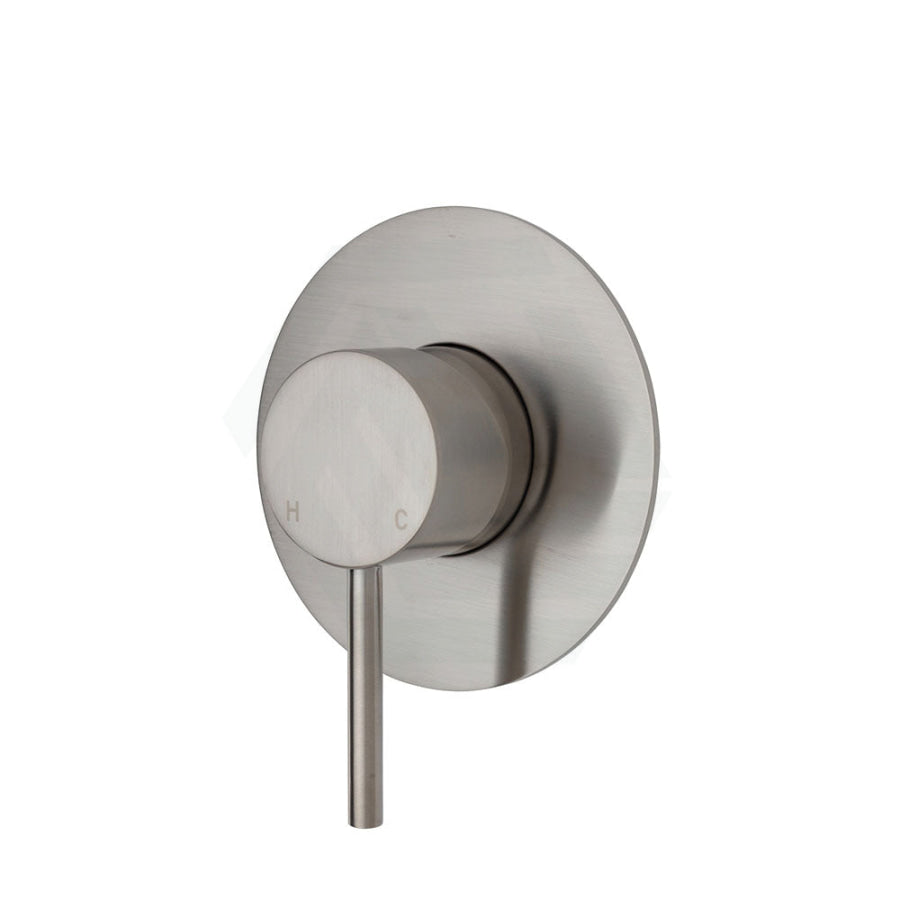 N#1(Nickel) Fienza Kaya Wall Mixer Brushed Nickel Large Round Plate Mixers