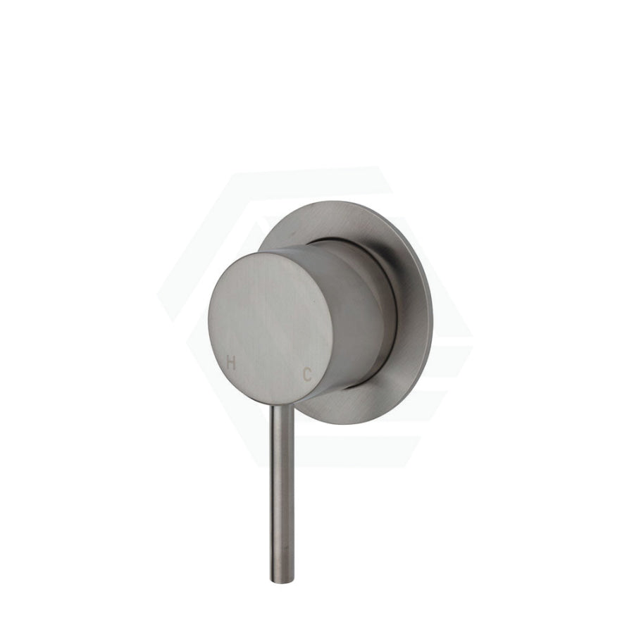 N#1(Nickel) Fienza Kaya Wall Mixer Brushed Nickel Small Round Plate Multi-Colour Mixers