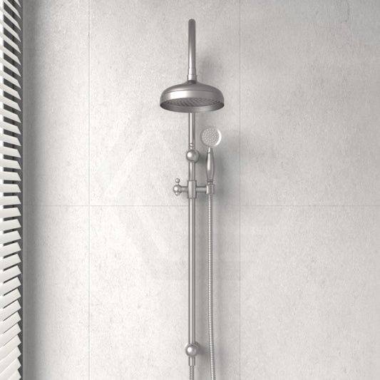 N#1(Nickel) Fienza Lillian Brushed Nickel Twin Shower Top Water Inlet Showers