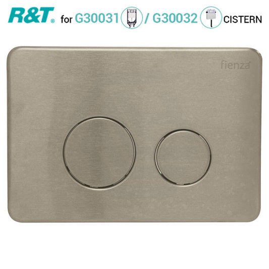 N#1(Nickel) Fienza R&T Round Toilet Button Flush Plate Brushed Nickel Toilets Push Buttons