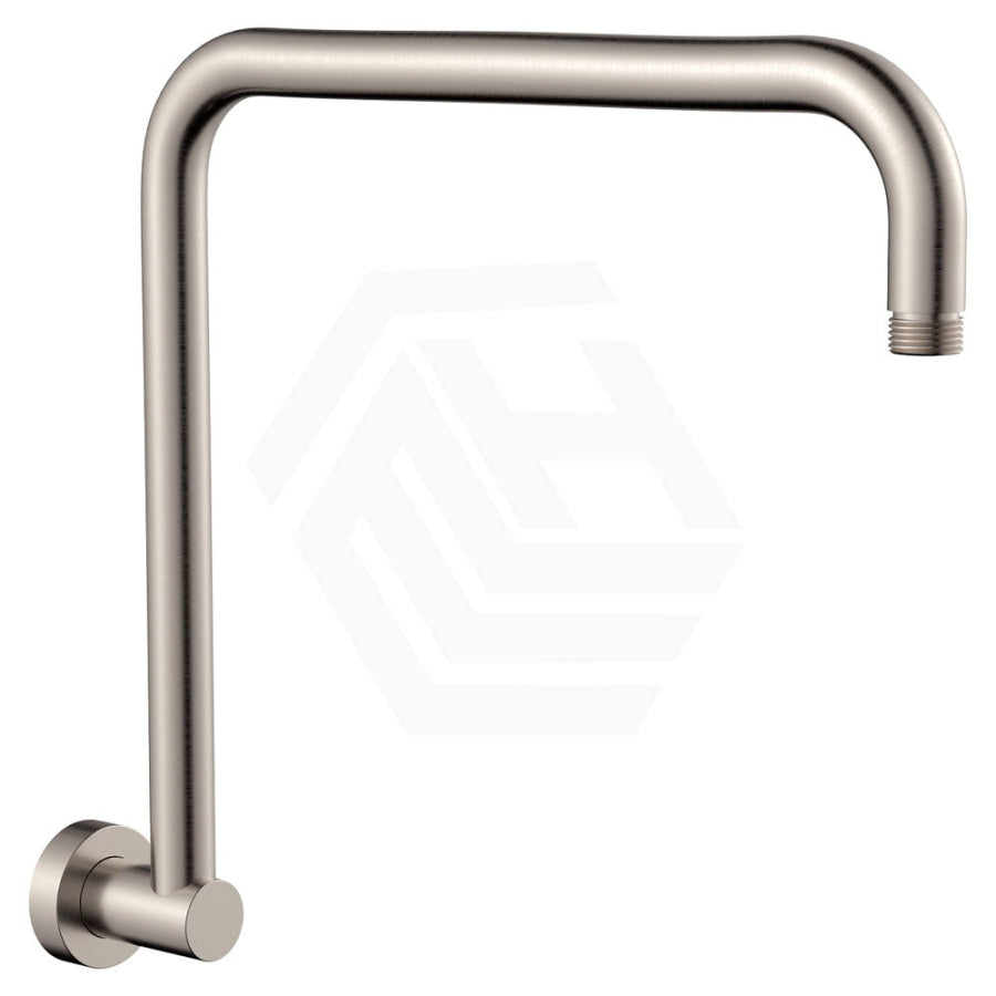 N#1(Nickel) Fienza Round Brushed Nickel Fixed Gooseneck Shower Arm Arms