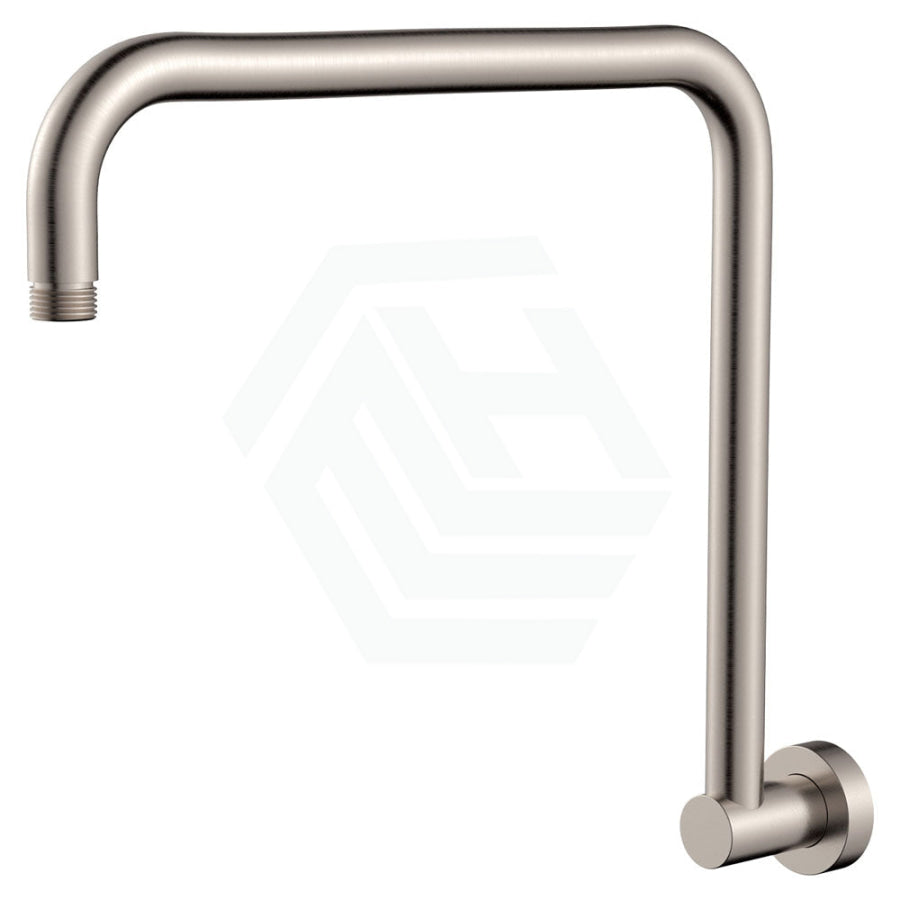 N#1(Nickel) Fienza Round Brushed Nickel Fixed Gooseneck Shower Arm Arms