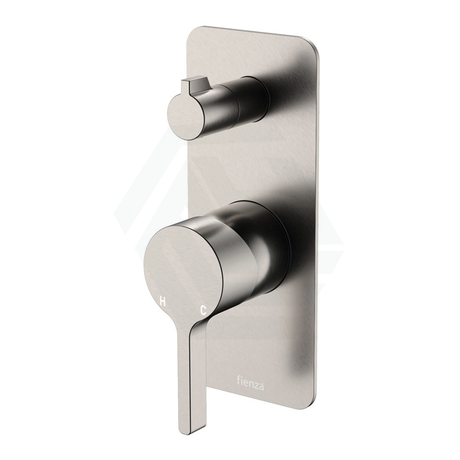 N#1(Nickel) Fienza Sansa Brushed Nickel Wall Diverter Mixer Dress Kit Only Rectangular Plate