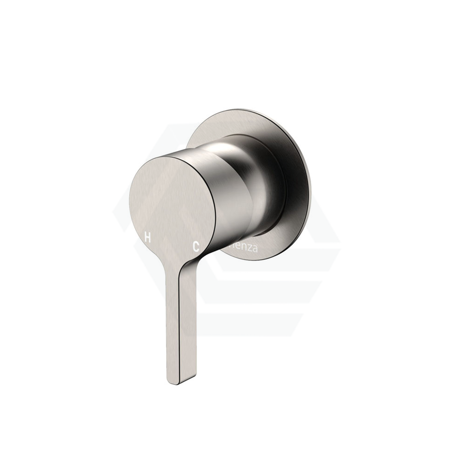 N#1(Nickel) Fienza Sansa Brushed Nickel Wall Mixer Dress Kit Only Small Round Plates Tap Accessories