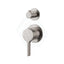 N#1(Nickel) Fienza Sansa Wall Diverter Mixer Brushed Nickel Small Round Plate Mixers 