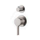 N#1(Nickel) Fienza Sansa Wall Diverter Mixer Brushed Nickel Small Round Plate Mixers 