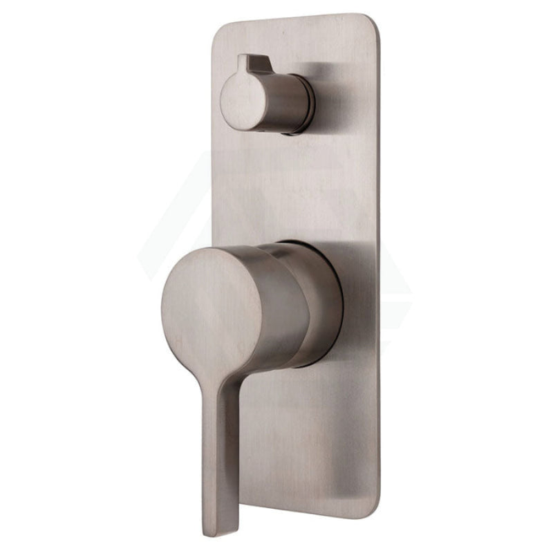 N#1(Nickel) Fienza Sansa Wall Diverter Mixer, Brushed Nickel, Soft Square Plate