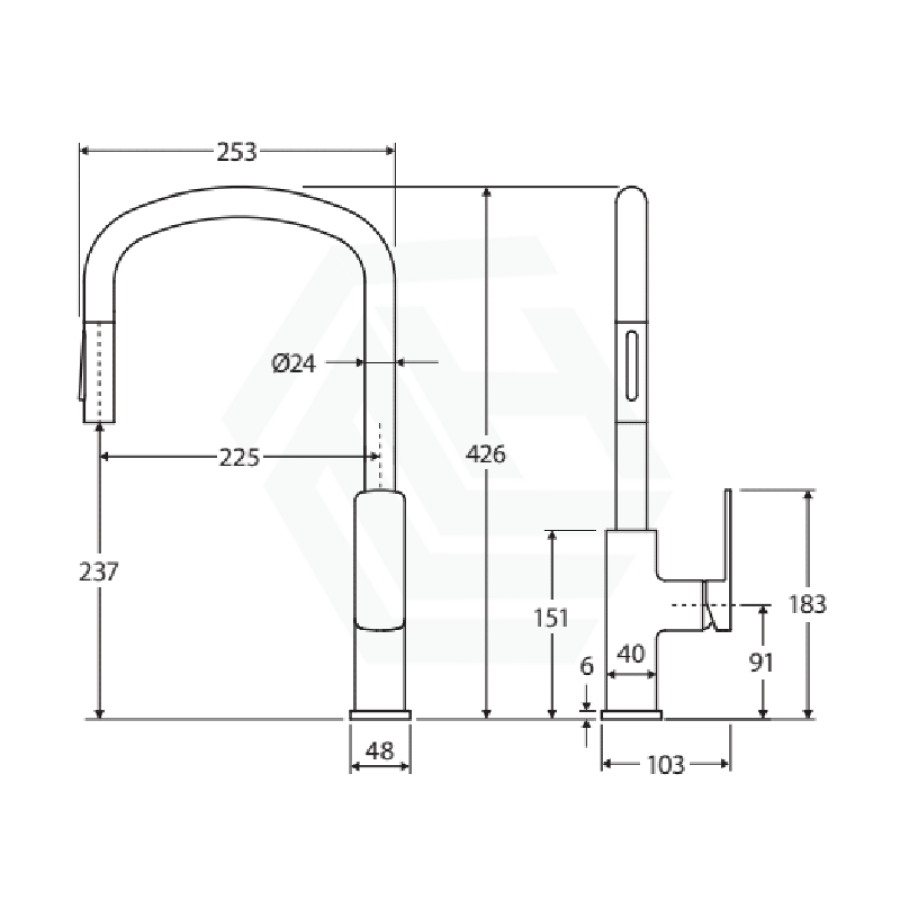 N#1(Nickel) Fienza Tono Brushed Nickel Brass 360 Swivel Pull Out Kitchen Sink Mixer Tap Mixers