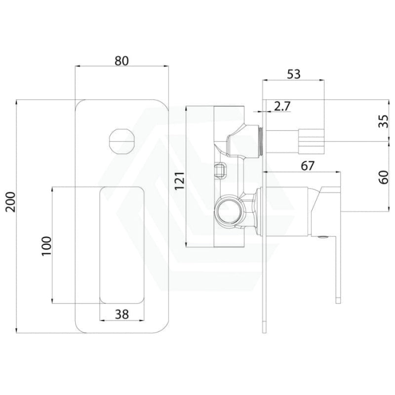 N#2(Nickel) Ikon Ceram Brass Brushed Nickel Bath/Shower Wall Mixer With Diverter Mixers 