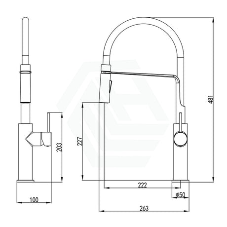 N#1(Nickel) Ikon Hali Round Brushed Nickel Solid Brass Kitchen Sink Mixer 360 Swivel Pull Down