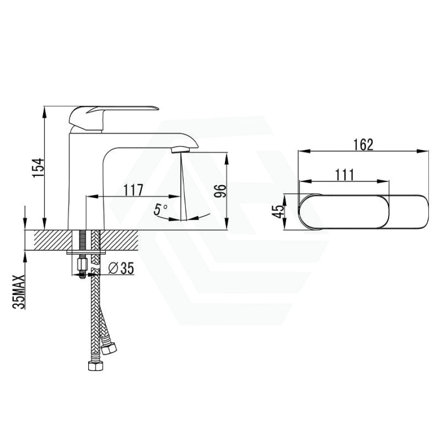 N#1(Nickel) Ikon Kara Solid Brass Brushed Nickel Basin Mixer Tap For Vanity And Sink Short Mixers