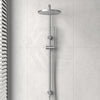 N#1(Nickel) Norico 10 Inch 250Mm Round Brushed Nickel Twin Shower Station Top Inlet Showers