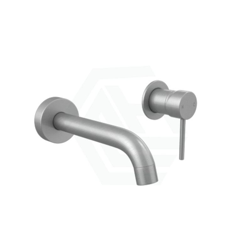 Norico Brushed Nickel Solid Brass Wall Tap Set With Mixer For Bathtub And Basin