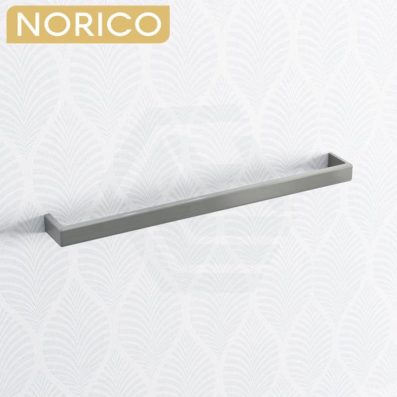 Norico Cavallo 600/800Mm Square Brushed Nickel Single Towel Rail Stainless Steel 304 600Mm Bathroom