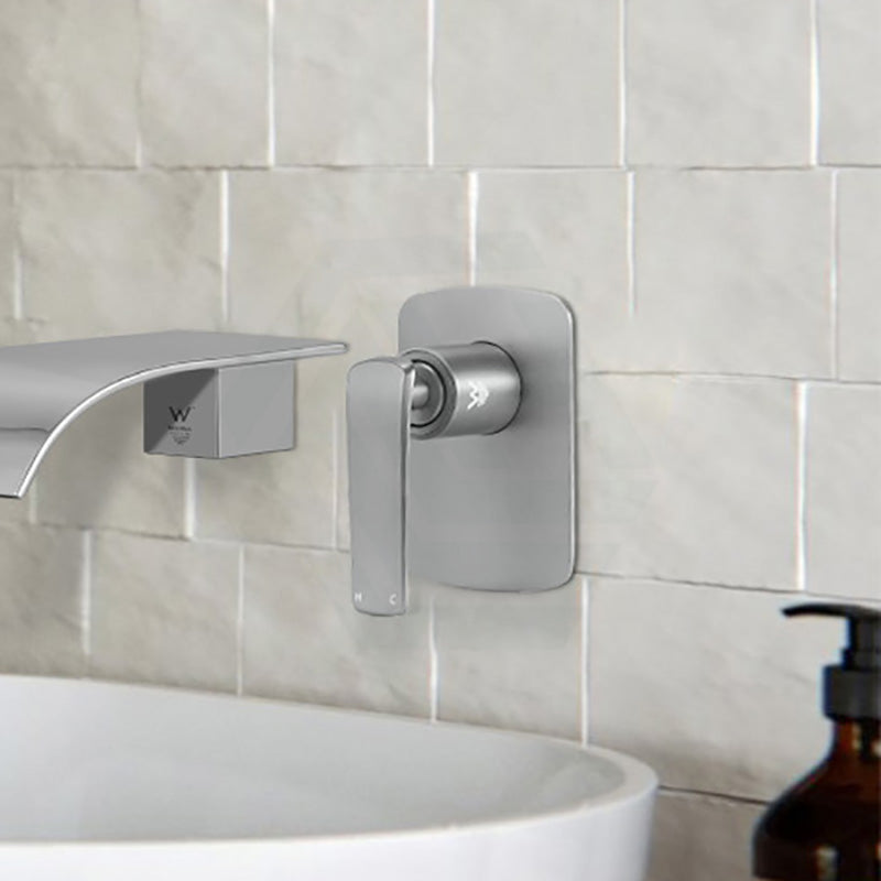 Norico Esperia Brushed Nickel Solid Brass Wall Mounted Mixer For Shower And Bathtub Bathroom