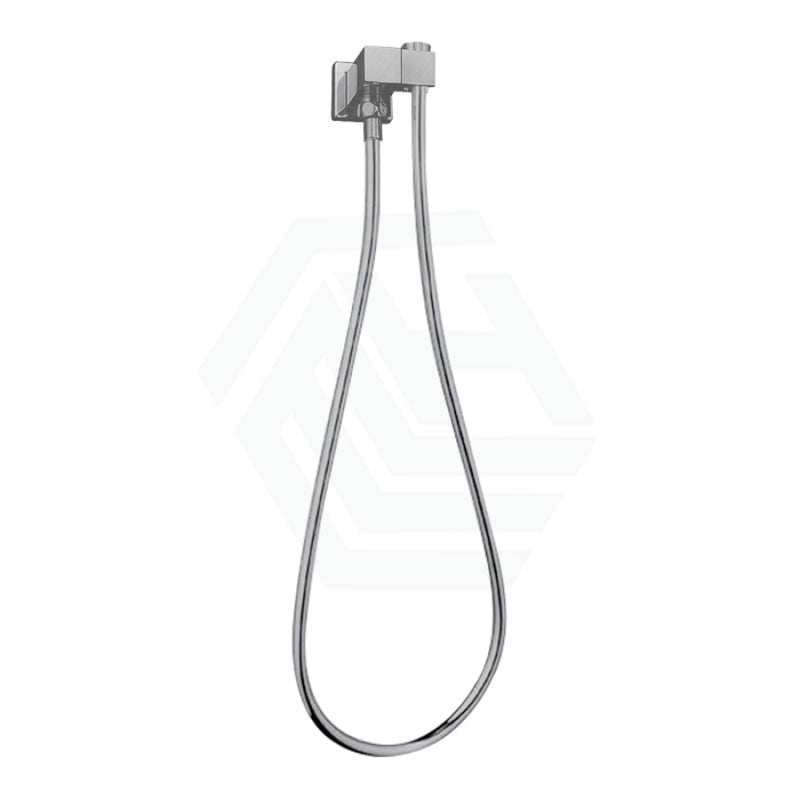 Norico Esperia Square Brushed Nickel Shower Holder Wall Connector & Hose Only