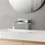Norico Round Brushed Nickel Bathtub Spout Basin Wall Mixer With Solid Brass Water