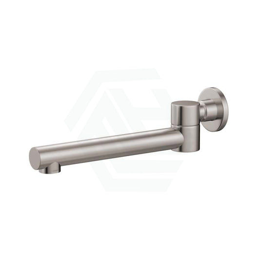 N#1(Nickel) Norico Round Brushed Nickel Brass Wall Spout With 180 Swivel For Bathtub Spouts