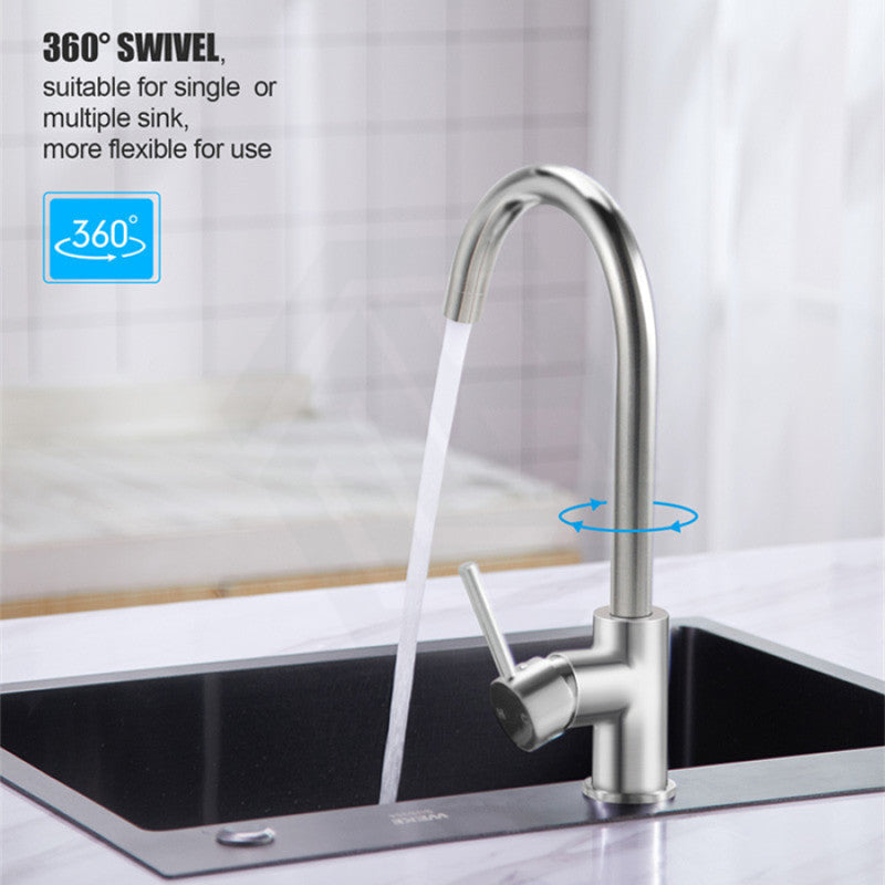 Norico Round Brushed Nickel Kitchen Sink Mixer Tap 360° Swivel Products