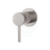N#1(Nickel) Norico Round Brushed Nickel Shower/Bath Wall Mixer Solid Brass 65Mm Cover Plate Mixers