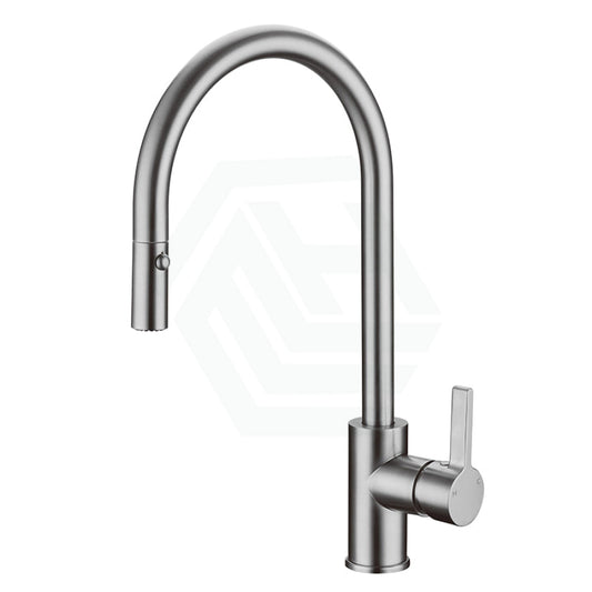 N#1(Nickel) Otus Brushed Nickel Dr Brass Round Mixer Tap With 360° Swivel And Pull Out For Kitchen