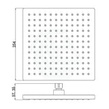 Rosa 250Mm Square Plastic Overhead Shower Head Brushed Nickel Gold Heads