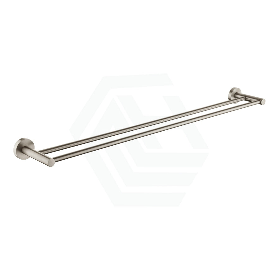 N#1(Nickel) Norico Round Brushed Nickel Double Towel Rack Rail Rails