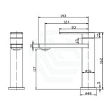 N#1(Nickel) Ruki Solid Brass Brushed Nickel Basin Mixer Tap For Vanity And Sink Short Mixers