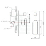 N#1(Nickel) Ruki Solid Brass Brushed Nickel Bath/Shower Wall Mixer With Diverter Mixers With