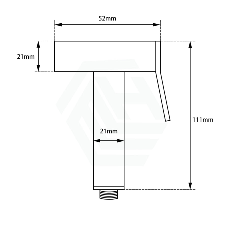 Square Brass Brushed Nickel Toilet Bidet Spray Kit With 1.2M Pvc Hose
