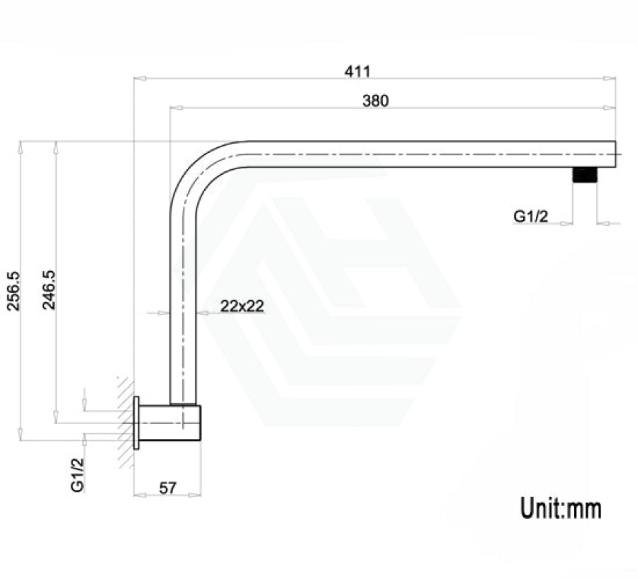 Square Swivel Shower Arm Brushed Nickel