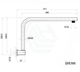 Square Swivel Shower Arm Brushed Nickel
