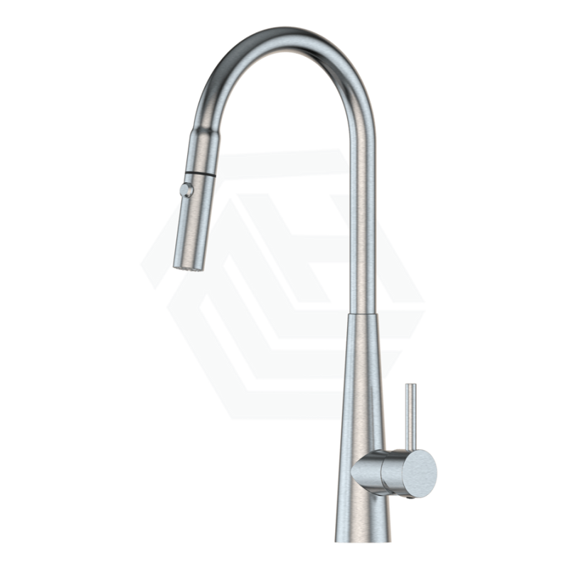 Xcel Satin Stainless Steel Gooseneck Retractable Dual Spray Swivel Pull Out Mixer Tap Sink Mixers