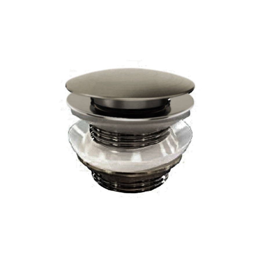 N#2(Nickel) 40Mm Brushed Nickel Solid Brass Bathtub Mushroom Pop Up Waste Drain No Overflow Wastes