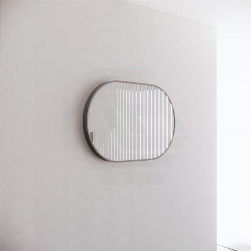 450/600/900/1200/700Mm Bathroom Brushed Nickel Framed Oval Mirror Wall Mounted Horizontal/Vertical