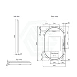 N#2(Nickel) 450/600/900/1200Mm Oval Brushed Nickel Framed Led Mirror Touch Sensor
