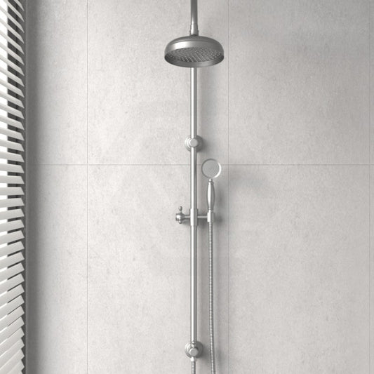 N#1(Nickel) Ikon Clasico Round Brushed Nickel Twin Shower Universal Water Inlet Brass Showers