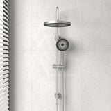 N#2(Nickel) Linkware Gabe Twin Shower On Rail Brushed Nickel Brushd Showers