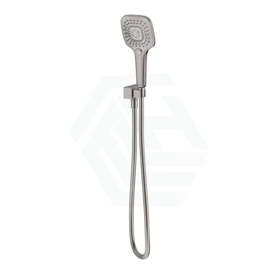 N#2(Nickel) Oliveri Monaco Brushed Nickel Square Hand Shower Set With Bracket 3 Functions Handheld
