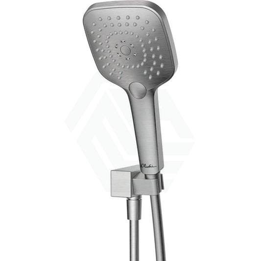 Oliveri Monaco Brushed Nickel Square Hand Shower With Bracket 3 Functions