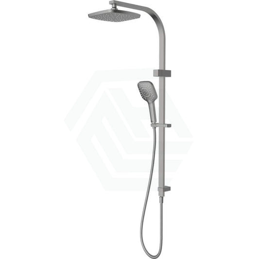 Oliveri Monaco Brushed Nickel Square Twin Shower Dual Shower Set 3 Functions