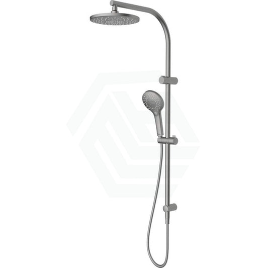 Oliveri Rome Brushed Nickel Round Twin Shower Dual Shower Set 3 Functions