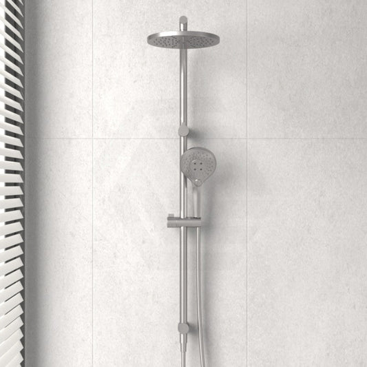 N#2(Nickel) Oliveri Rome Brushed Nickel Round Twin Shower Dual Set 3 Functions Showers