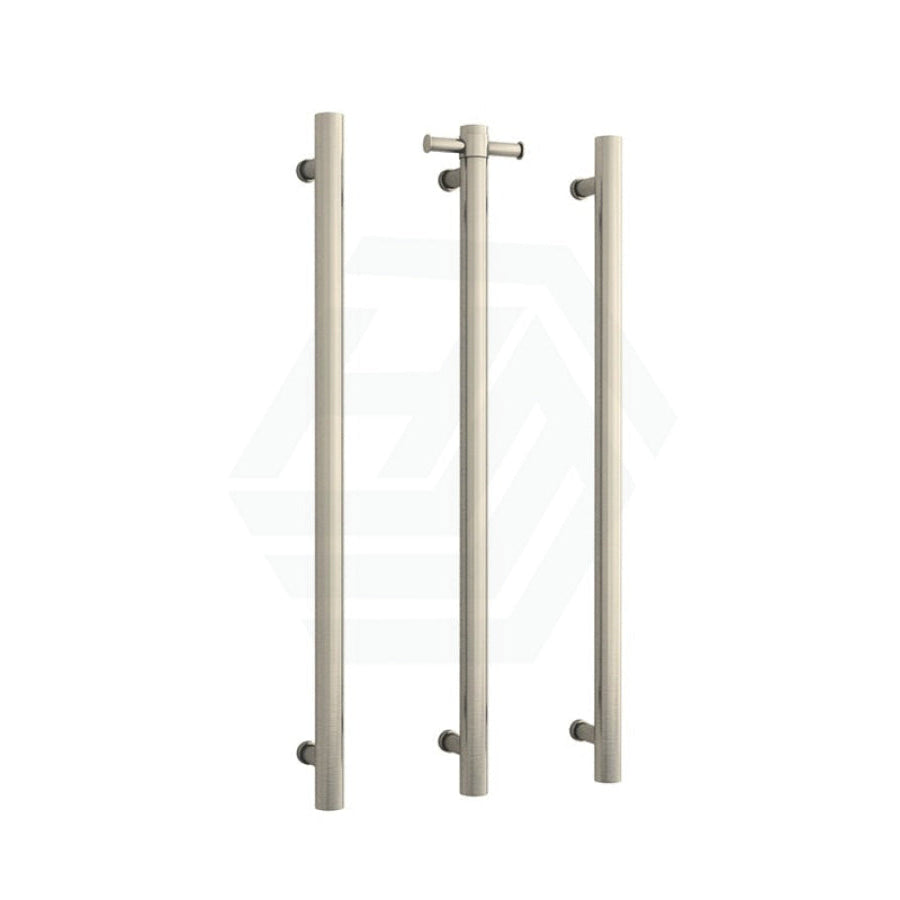 N#4(Nickel) Thermogroup 900Mm Brushed Nickel Straight Round Vertical Single Heated Towel Rail Rails