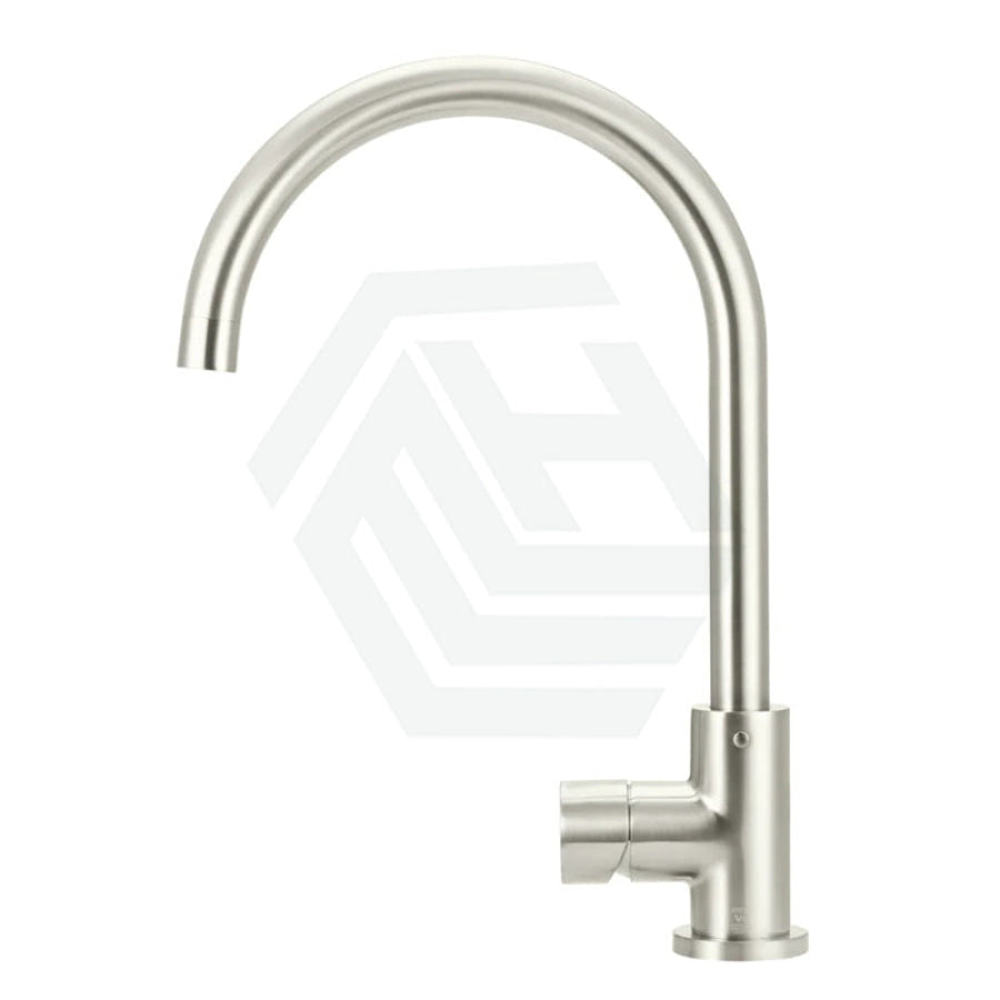 Meir Round Gooseneck 360¡ã Swivel Kitchen Mixer Tap With Pinless Handle Pvd Brushed Nickel Sink